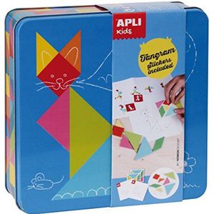 APLI apli14106 Tangram Sticker Spel met vorm Label in blikken doos