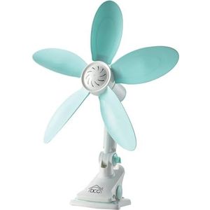 DCG Eltronic VE0133 ventilator met vleugels, groen, wit, tafel, kunststof, wisselstroom, 7 W