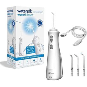 WATERPIK - WF-13 Pearl - Waterflosser - Wit - Snoerloos - Oplaadbaar - 2 Drukniveaus - 4 Tips