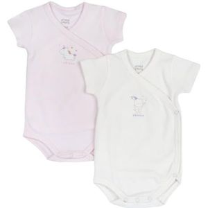 Chicco Set van twee body's met korte mouwen, uniseks, Lichtroze, 3 Maanden