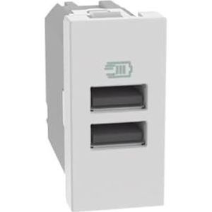 BTICINO MatixGO stopcontact met USB-poort 1 module wit JW4191AA USB-oplader met twee poorten type A, 15W