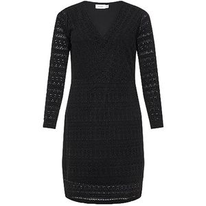 Vila Vrouwelijke jurk met lange mouwen, curve – kant, zwart, 52 NL