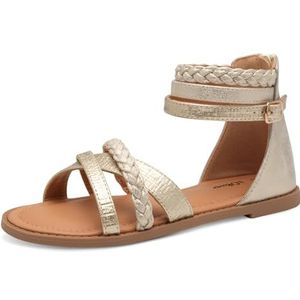 s.Oliver Platte sandalen voor meisjes, 5-48203-44, Champagne Kam., 33 EU