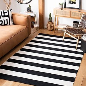 Safavieh Gestreept tapijt, MTK712, handgeweven katoen, zwart/wit, 120 x 180 cm