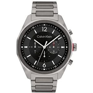 Calvin Klein Chronograaf kwartshorloge met grijze roestvrijstalen armband voor heren - 25200267