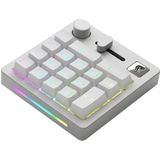 Glorious Gaming GMMK Macro Numpad - Bedraad of Bluetooth-draadloos, Premium aluminium, Aanpasbare, Programmeerbare schuif- en draaiknop, RGB, Lineaire schakelaars, 18x ABS Doubleshot-toetsen - Wit