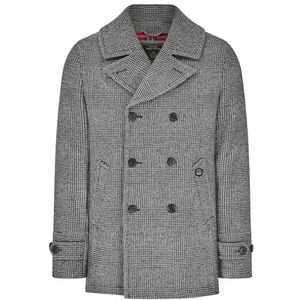 Fairford Heren Prince of Wales Pea Coat in Check, L, Tegels, L
