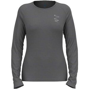 Odlo Dames Ascent 365 Merino 200 shirt met lange mouwen met sporenmotief, hiking shirt
