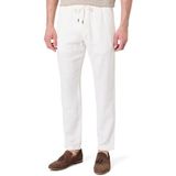 Tommy Hilfiger Heren HARLEM SORONA LINNEN MW0MW38801 Chino, Wit, 36W/28L, Wit (Ivoorzijde), 36W / 28L