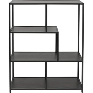 Kare Design rek Loftie, zwart, console, open plank, plank, stalen frame, woonkamer, slaapkamer, hal, 100 x 77 x 30 cm (H x B x D)
