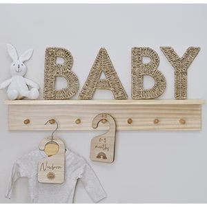 Ginger Ray HBA-111 Sign-Baby-Wicker, Bruin