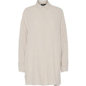 Pcsastina Ls Oversized Long Shirt Bc, Zilvergrijs, XL