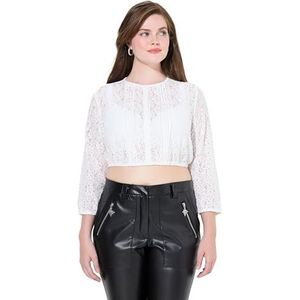 Ulla Popken Blouse  beige / wit