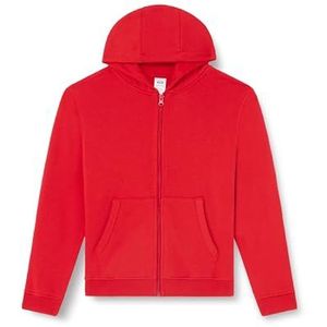 Mukua Byron Kids Sweatshirt met ritssluiting en capuchon, rood, maat 9/11