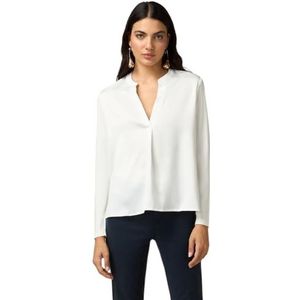 Oltre: T-shirt van twee verschillende materialen met lange mouwen, blauw Autum Winter 24, wit, XL