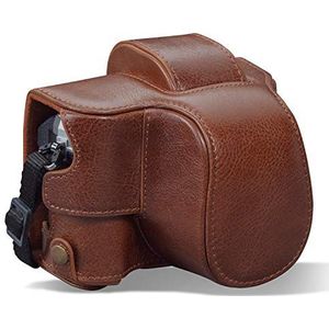 E-M10 Mark IV Case, Zakao PU Lederen Half Bottom Opening Versie Holster Camera Case Met Hand Strap Beschermhoes Tas Case voor Olympus OM-D E-M10 Mark IV (Koffie