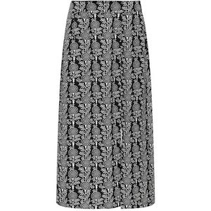 Onlnova Life Elite Piper Slit Rok AOP, Zwart/Aop: 592 Charm Boho, XS