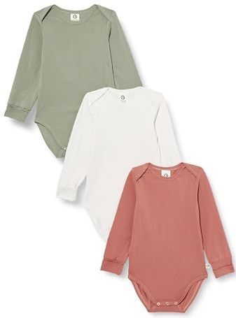 Müsli by GREEN COTTON Rompertje/body  groen / oudroze / offwhite