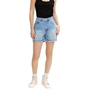 TOM TAILOR Denim Dames Bermuda met hoge taille 1031460, 10118 - Used Light Stone Blue Denim, XS