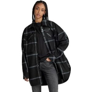 G-STAR RAW Regular Boyfriend overshirt voor dames, meerkleurig (Dk Black Louis Check D23554-d402-d416), L