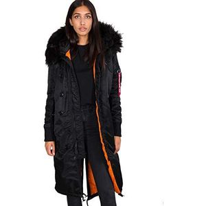 Alpha Industries Lange Fishtail Winterjas voor Dames Black