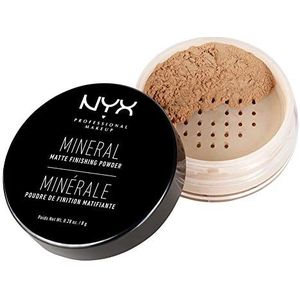 NYX Professional Makeup Mineral Finishing Powder, los poeder, matte afwerking, olieabsorberend, veganistische formule, kleur: M/donker