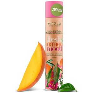 Jean & Len droogshampoo frisheid & grip, geen vette wortels, geen wit residu, fruitige frisse mango-geur, voor alle haartypes, zonder parabenen & siliconen, veganistisch, 200 ml