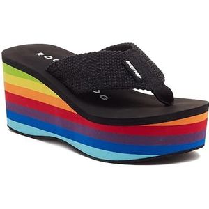 ROCKET DOG Crush Teenslippers voor dames, zwart Multi, 4 UK, Zwart Multi, 37 EU