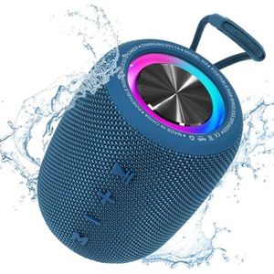 Bluetooth-Luidspreker, BT5.3 Draadloze Luidspreker 20W met Multi-LED-Licht, Dynamische Modi, IPX6 Waterdicht, 16 Uur Speeltijd Ondersteunt FM-Modus, TF, USB voor Thuis, Fietsen, Buiten (Blauw)