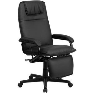 Flash Furniture Hoge rug lederen executive liggende draaibare stoel met armen, zwart, 77,47 x 66,04 x 15 inch