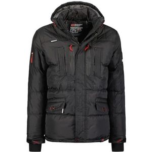 Geographical Norway Basilboli Windjack voor heren, outdoor, waterafstotende jas, lange mouwen, heren, regenjas, wandelen, seizoen, lente, zomer, herfst, winter (zwart, M), Zwart, M