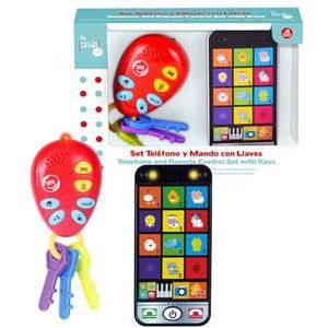 TACHAN - Sleutel- en telefoonset voor baby's - Muziek en geluiden - Speelgoed voor peuters - met zaklamp (CPA Toy Group 782T00836)