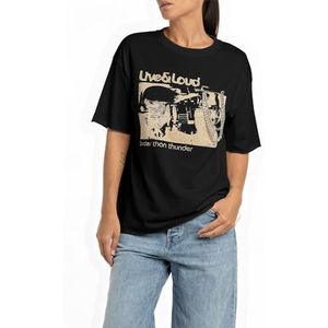 Replay Oversized T-shirt voor dames, 098 Black, XL