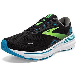 Brooks Adrenaline GTS 23 Ondersteunende hardloopschoen voor heren, Zwart Hawaiiaans Oceaan Groen, 44.5 EU