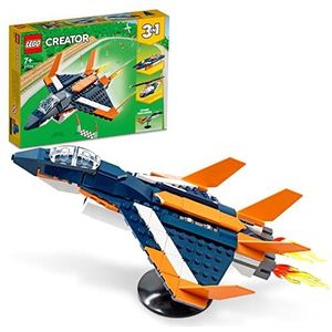 LEGO 31126 Creator 3in1 Supersonisch straalvliegtuig met Helikopter en Speedboot Bouwopties, Creatief Constructie Speelgoed voor Jongens en Meisjes
