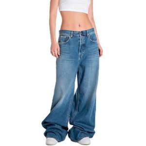 Replay Margott Baggy oversized jeans voor dames, 009, medium blue., 27W x 28L