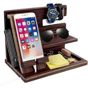 Organizer voor mannen, houten dockingstation, organizer, verjaardagscadeau voor mannen, echtgenoot, jubileum, Kerstmis, cadeaus voor papa, kantoor, organizer, cadeau voor heren, gadgetideeën