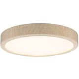 Paulmann 71052 LED paneel Cosara rond 15W IP44 1300lm 300mm plafondlamp in beige stof/kunststof 3000K - warmwit badkamerlamp