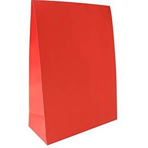 Carte Dozio geschenkzakje, kleur rood, met asymmetrische klep – afmetingen: 18 x 8 x 25 + 5,5 cm – 25 stuks