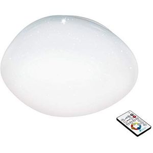 EGLO Led-plafondlamp Sileras, 1 lamp plafondlamp met sterrenhemel-effect, materiaal: staal en kunststof. wit, Ø: 60 cm, dimbaar, wittinten instelbaar