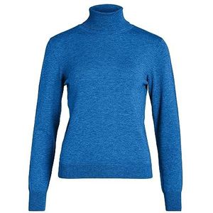Vila Gebreide damestop, rolkraag, blauw, M