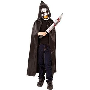 Rubies Clownskostuum voor jongens, satijnen cape met masker en masker, ornament Rubies voor Halloween, carnaval en Kumpleanno