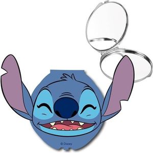 Stitch Disney-zakspiegel met dubbele lens, driedimensionale hoofdbehuizing en vaste sluiting, ideaal voor cadeau of dagelijks gebruik in rugzak, handtas of kindermake-uptas
