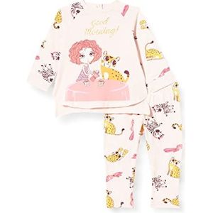 Chicco Pigiama A Maniche Lunghe per Bambina Pijama-set voor meisjes, Roze, 9 Maanden
