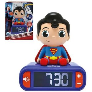 Lexibook, Superman, Superman wekker met nachtlampje, Geluiden en melodieën, Verlicht LCD-scherm, Verlicht, Snooze, RL800SU