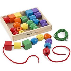 Melissa & Doug Rijgkralen in primaire kleuren | Ontwikkelingsspeelgoed | Problemen oplossen | Montessori Speelgoed | Houten kralen voor kinderen | Kerstcadeaus | 3+ | Cadeau voor jongens en meisjes