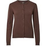 PIECES - PCNora - Gebreid Vest - Donkerbruin - Lange Mouw