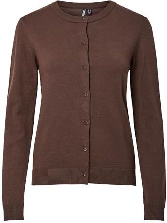 PIECES - PCNora - Gebreid Vest - Donkerbruin - Lange Mouw