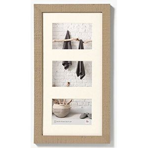 walther design fotolijst beige 3x 10x15 cm galerij met passe-partout, Home houten lijst HO315C