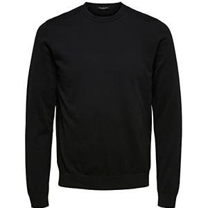 Selected Homme Heren Slhberg Crew Neck B Noos Sweatshirt, zwart, M